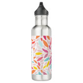 Bouteille D'eau Mosaïque de feuille personnalisée Pastel Monogramm (Droite)