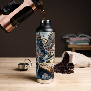 Bouteille D'eau Mosaïque de hibou et de loup Nature Art Ai 