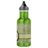 Bouteille D'eau Moss Green Feather Motif avec Monogram (Droite)