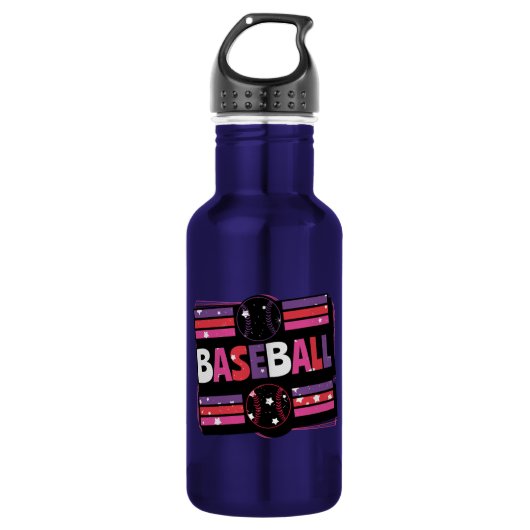 Bouteille D'eau Mot de baseball féminin (Devant)