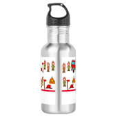 Bouteille D'eau Moteur de feu rouge mignon et pompiers (Dos)