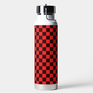 Bouteille D'eau Motif à carreaux rouges et noirs gras
