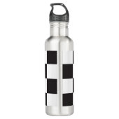 Bouteille D'eau Motif À damiers noir et blanc (Dos)