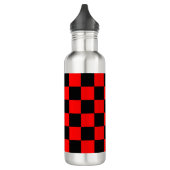 Bouteille D'eau Motif À damiers rouge et noir (Gauche)