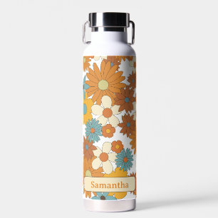 Bouteille D'eau Motif à fleurs rétro coloré personnalisé
