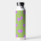 Bouteille D'eau Motif à fleurs vert violet rétro Y2K (Gauche)