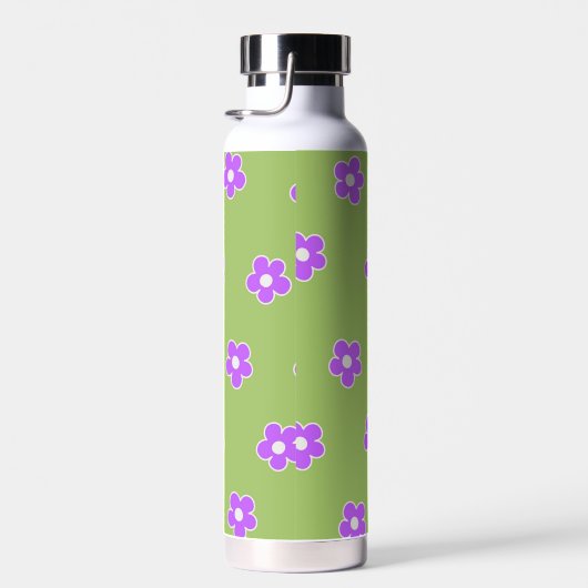 Bouteille D'eau Motif à fleurs vert violet rétro Y2K (Plage)