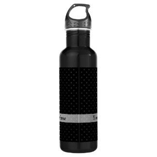 Bouteille D'eau Motif à points de polka noir