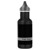 Bouteille D'eau Motif à points de polka noir (Gauche)