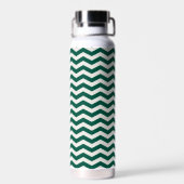 Bouteille D'eau Motif à rayures zig zag Chevron vert sarcelle (Arrière)