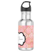 Bouteille D'eau Motif Abstrait rose pâle (Devant)