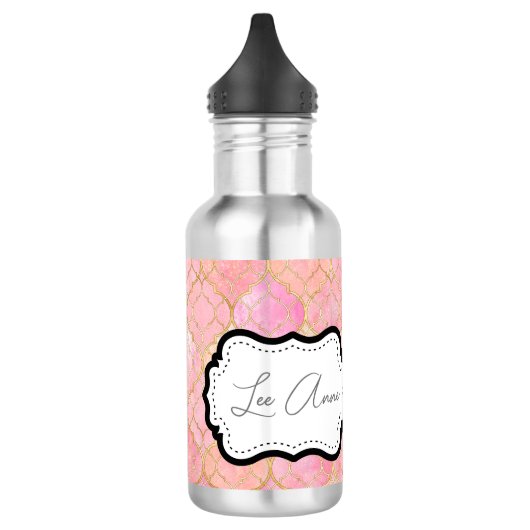Bouteille D'eau Motif Abstrait rose pâle (Gauche)