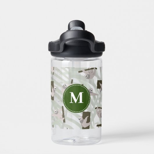 Bouteille D'eau Motif animal mignon en forêt sauvage Monogramme (Salle de sport)