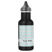 Bouteille D'eau Motif Aqua et chevron gris (Gauche)