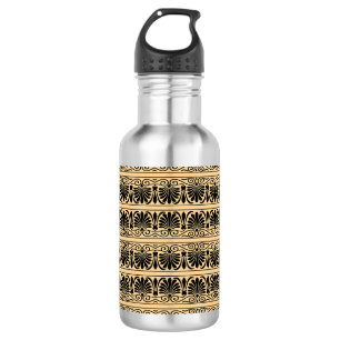 Bouteille D'eau Motif arabesque méditerranéen grec marron