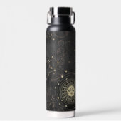 Bouteille D'eau Motif Astrologique Black Gold (Avant)