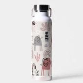 Bouteille D'eau motif avec de mignons éléphants et girafes géant (Avant)