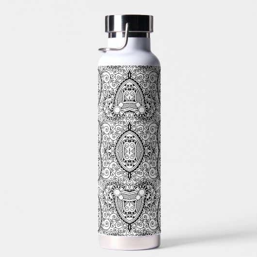 Bouteille D'eau Motif blanc noir mignon (Plage)
