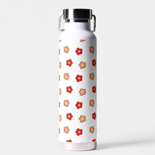 Bouteille D'eau Motif blanc Preppy rose Flower Arrière - plan