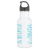 Bouteille D'eau Motif bleu de rayure de zèbre (Dos)