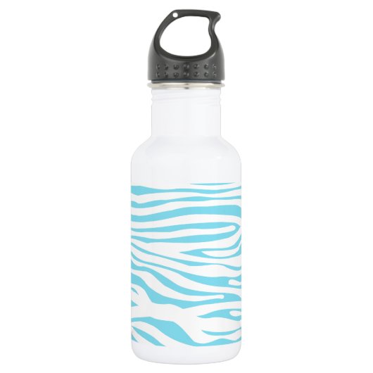 Bouteille D'eau Motif bleu de rayure de zèbre (Devant)