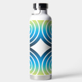 BOUTEILLE D'EAU MOTIF BLEU VERT SPIRALES (Droite)
