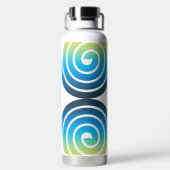 BOUTEILLE D'EAU MOTIF BLEU VERT SPIRALES (Plage)