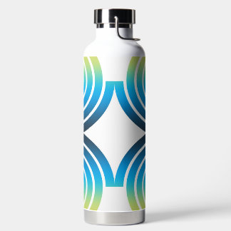 BOUTEILLE D'EAU MOTIF BLEU VERT SPIRALES