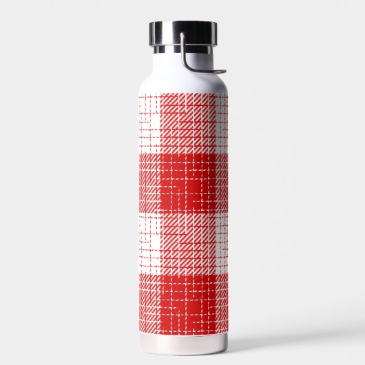 Bouteille D'eau Motif carreaux à carreaux rouges et blancs gras  (Gauche)