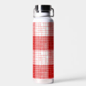 Bouteille D'eau Motif carreaux à carreaux rouges et blancs gras  (Arrière)