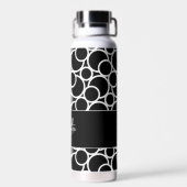 Bouteille D'eau Motif Cercle noir et blanc avec Monogramme (Arrière)