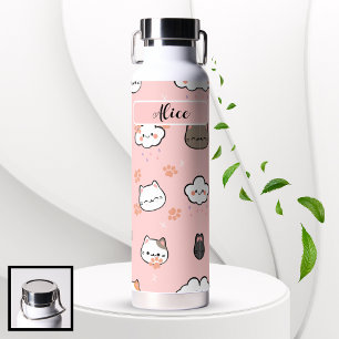 Bouteille d'eau motif chat mignon Retour à l'école