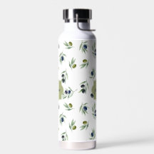 Motif chic aquarelle Monogramme Nom Vert Olive