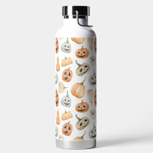 Bouteille D'eau Motif Citrouille d'aquarelle amusant
