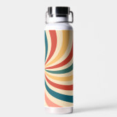 Bouteille D'eau Motif Coloré Rétro Texturé Moderne (Arrière)