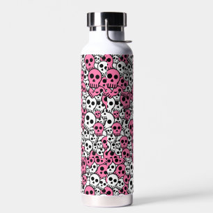 Bouteille D'eau Motif crâne gothique rose Imprimer