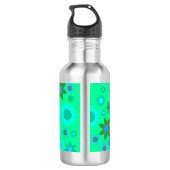 Bouteille D'eau Motif d'alimentation de fleurs vert brillant (Dos)