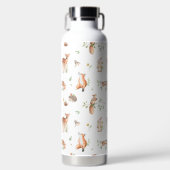 Bouteille D'eau Motif d'amis animaux de bois mignon (Avant)