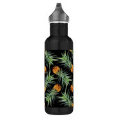 Bouteille D'eau Motif d'ananas tropical sur noir (Droite)