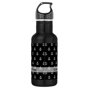 Bouteille D'eau Motif d'ancrage noir
