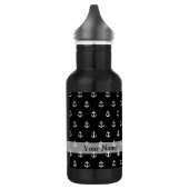 Bouteille D'eau Motif d'ancrage noir (Gauche)
