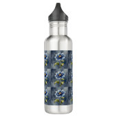 Bouteille D'eau Motif d'aquarelle de fleurs bleues (Gauche)