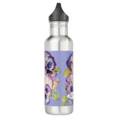 Bouteille D'eau Motif d'aquarelle Pansy sur Lavande Rose violet (Gauche)
