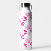 Bouteille D'eau Motif De Baleines, Beaux Baleines, Baleines Roses (Avant)