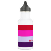 Bouteille D'eau Motif de bandes rouge, rose et violet (Gauche)
