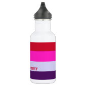 Bouteille D'eau Motif de bandes rouge, rose et violet (Droite)