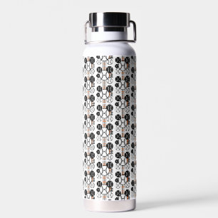 Bouteille D'eau Motif de baseball moderne noir blanc orange