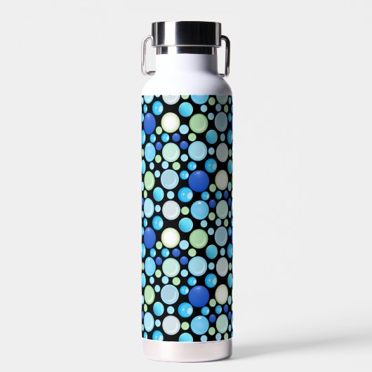 Bouteille D'eau motif de boules 3D.01.b Black BG (Avant)
