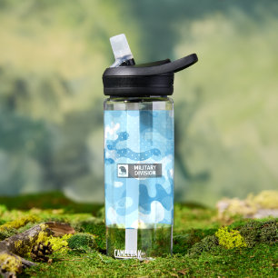 Bouteille D'eau Motif de camouflage bleu clair