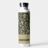 Bouteille D'eau Motif de camouflage de nom personnalisé (Gauche)